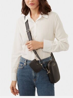 Kate Spade Rosie North South Crossbody Black Leather